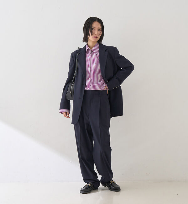 Rouge vif「ストライプメンズライクシャツ」|シャツ・ブラウス|