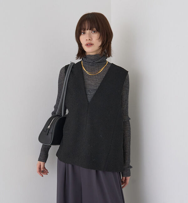 Rouge vif「【セットアップ対応】ポリウーリングカルゼVネックベスト」|ベスト・ジレ|