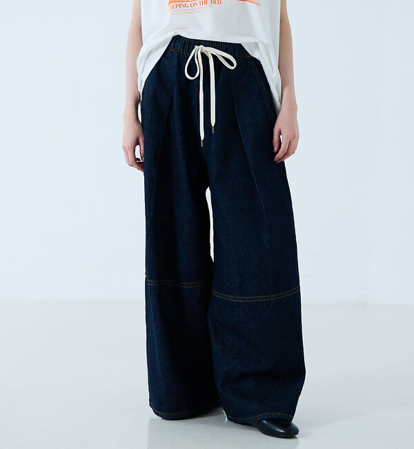 Rouge vif「【atelier SOMETHING / アトリエ サムシング】DRAWSTRI」|デニム|インディゴ