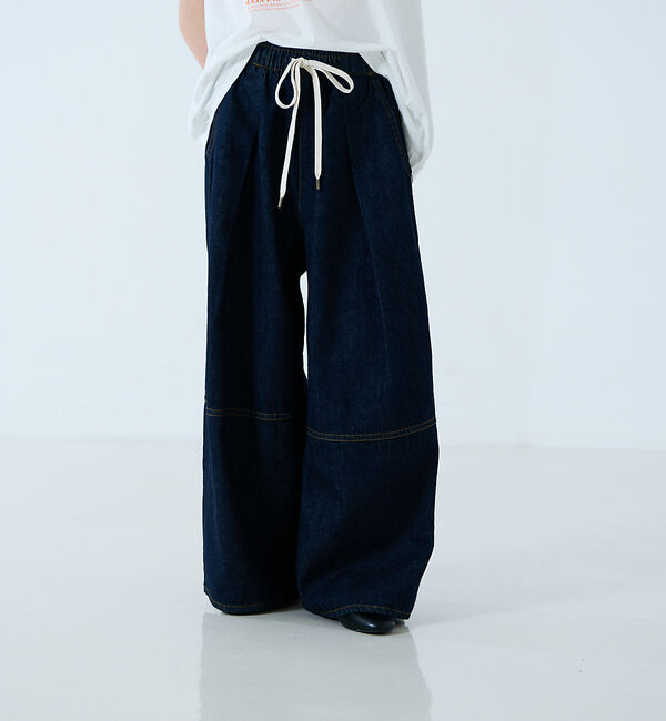 Rouge vif「【atelier SOMETHING / アトリエ サムシング】DRAWSTRI」|デニム|