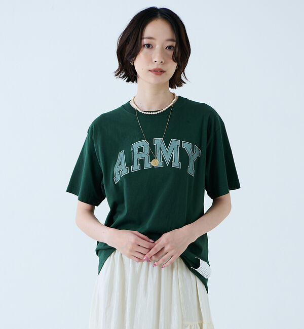 Rouge vif「【JOHNBULL/ジョンブル】ARMY プリント S/S Tシャツ / 半袖T」|Tシャツ・カットソー|