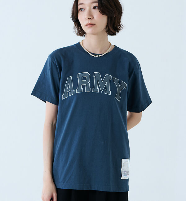 Rouge vif「【JOHNBULL/ジョンブル】ARMY プリント S/S Tシャツ / 半袖T」|Tシャツ・カットソー|ネイビー