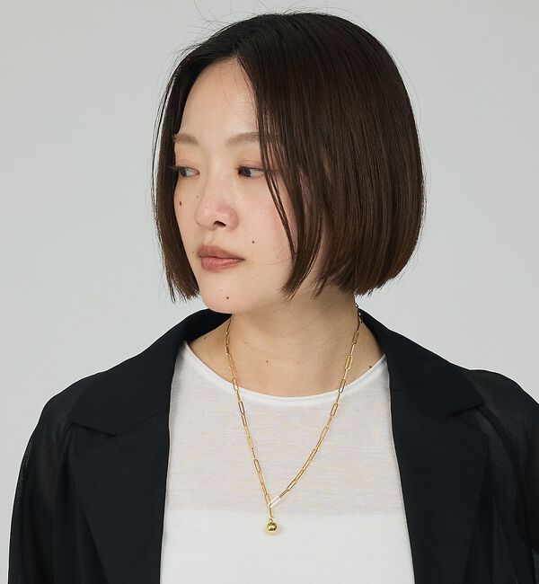 Rouge vif「【Chibi Jewels/チビ・ジュエルズ】ボールレクタングルチェーン/ゴール」|ネックレス|