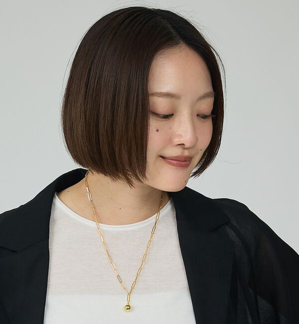 Rouge vif「【Chibi Jewels/チビ・ジュエルズ】ボールレクタングルチェーン/ゴール」|ネックレス|