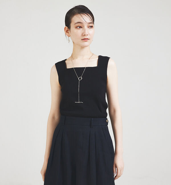 qualite「スクエアノースリーブニット」|キャミソール|