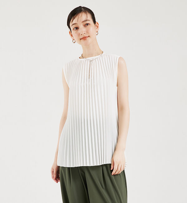 qualite「サーキュラープリーツブラウス」|シャツ・ブラウス|