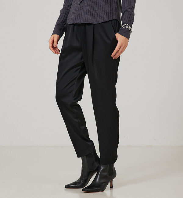 qualite「アセテートサテンドロストパンツ」|その他|ブラック