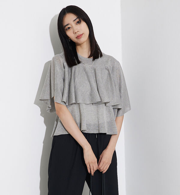 qualite「シャイニーフレアニット」|ニット・セーター|