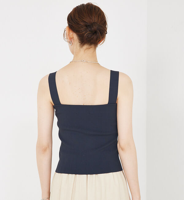 qualite「【セットアップ対応】接触冷感/レーヨンストレッチニットノースリーブ」|キャミソール|