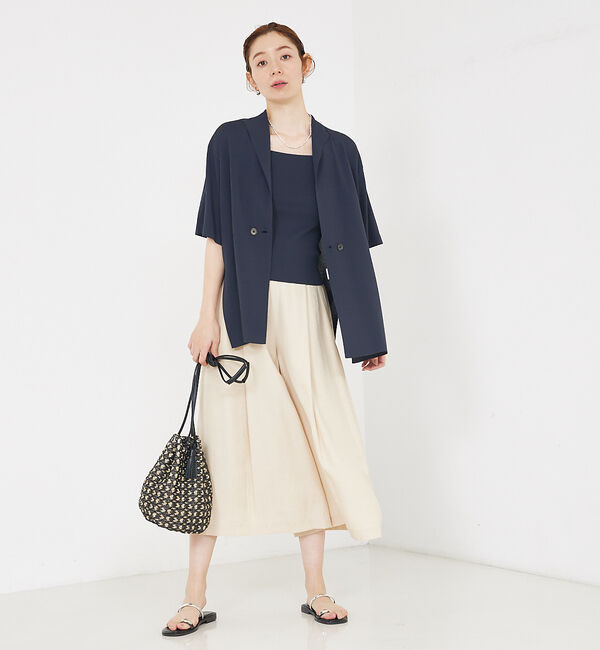 qualite「【セットアップ対応】接触冷感/レーヨンストレッチニットノースリーブ」|キャミソール|