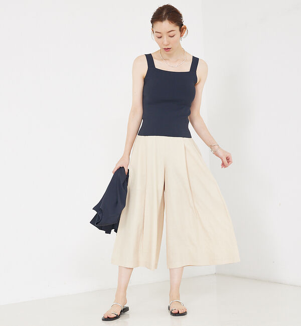 qualite「【セットアップ対応】接触冷感/レーヨンストレッチニットノースリーブ」|キャミソール|