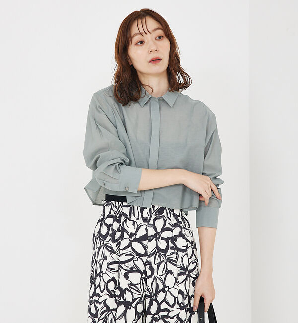 qualite「コットンシアークロップドシャツ」|シャツ・ブラウス|