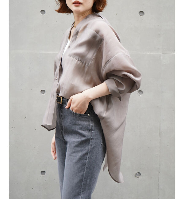 qualite「【大人シアーシャツ】バックスリットシアーシャツ」|シャツ・ブラウス|