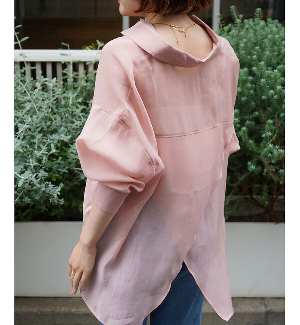 qualite「【大人シアーシャツ】バックスリットシアーシャツ」|シャツ・ブラウス|