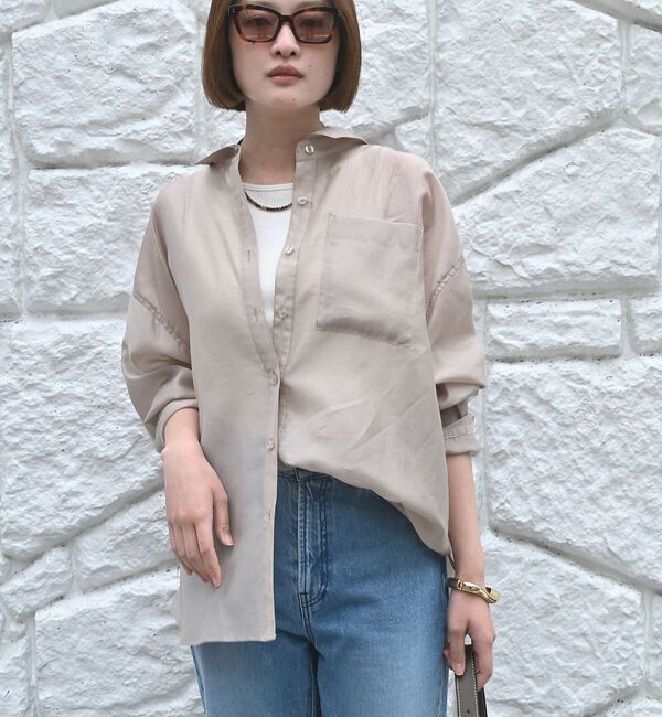 qualite「【大人シアーシャツ】バックスリットシアーシャツ」|シャツ・ブラウス|