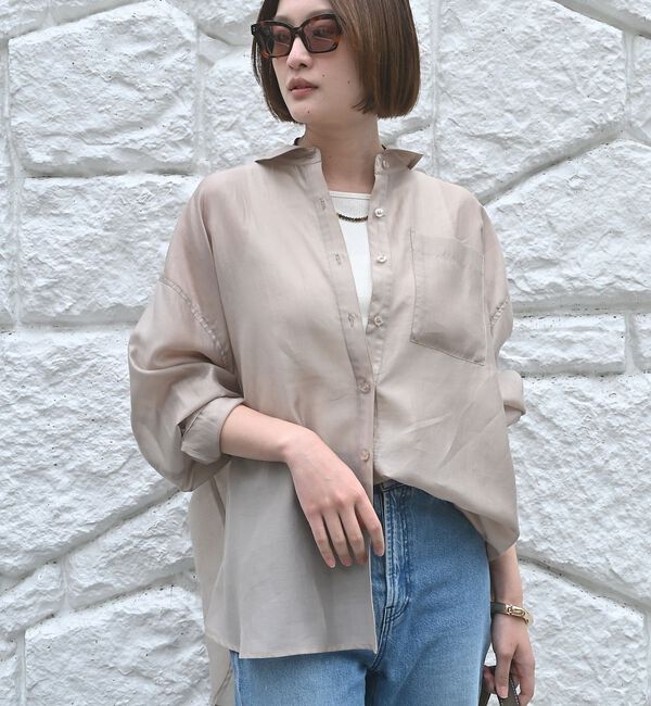 qualite「【大人シアーシャツ】バックスリットシアーシャツ」|シャツ・ブラウス|