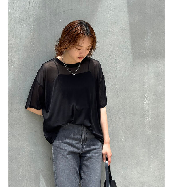 qualite「【インナーキャミ付き】シアードルマンT」|Tシャツ・カットソー|