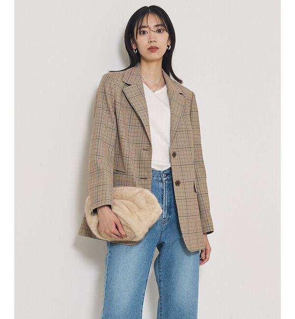 qualite「【Oggi・Can Cam 掲載】【セットアップ対応】TWツイルチェックテーラー」|テーラードジャケット|