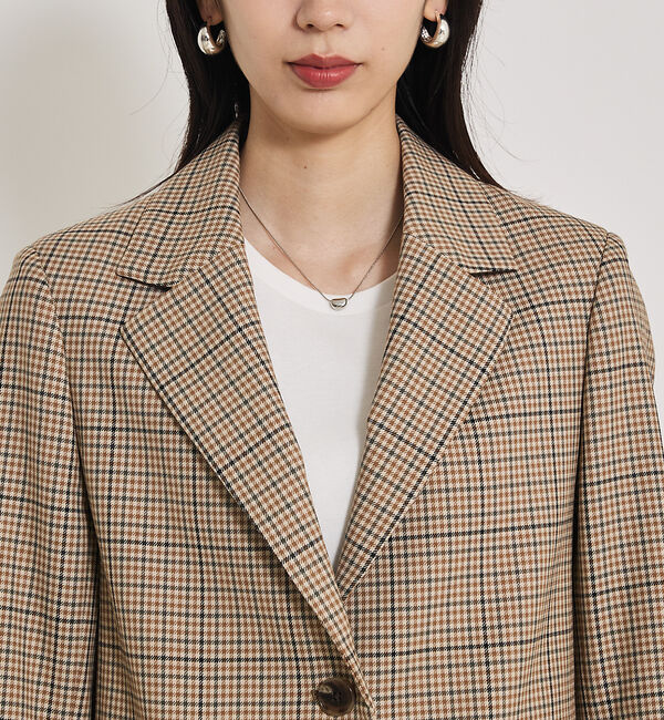 qualite「【Oggi・Can Cam 掲載】【セットアップ対応】TWツイルチェックテーラー」|テーラードジャケット|