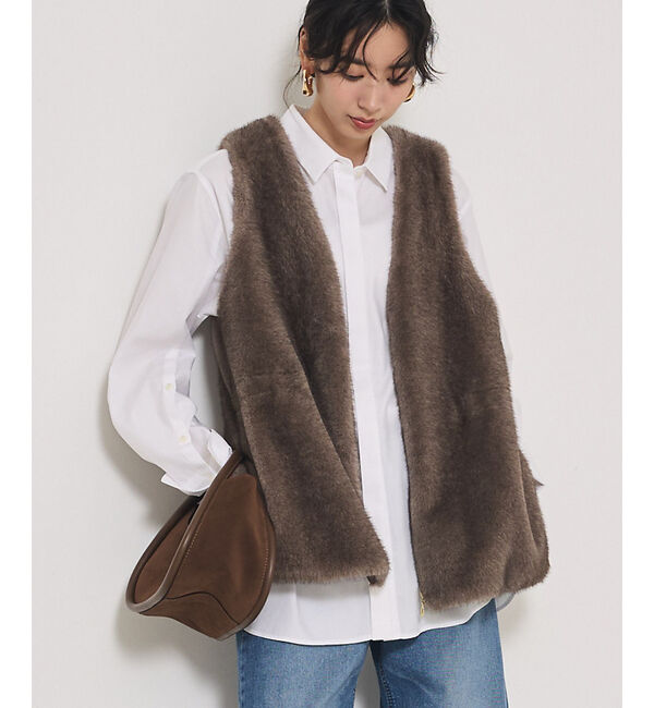 qualite「ミンクライクファージレ」|ベスト・ジレ|グレー系その他1