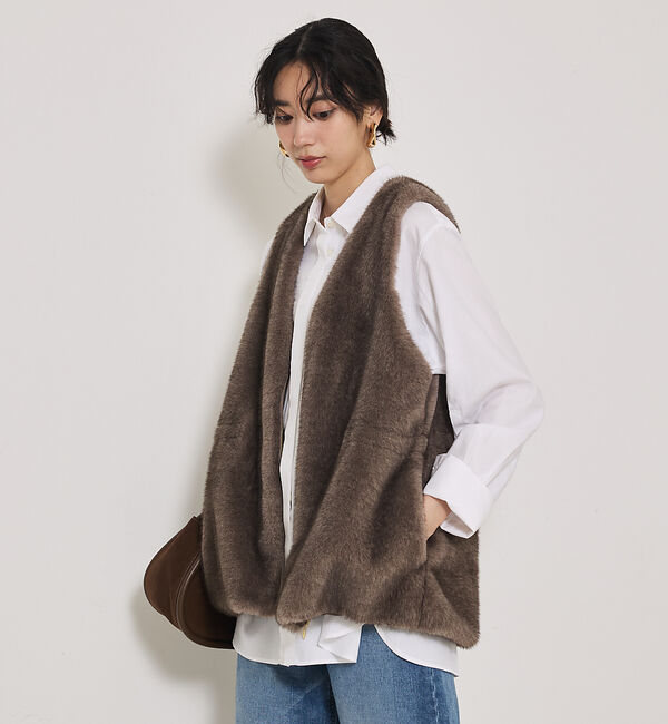 qualite「ミンクライクファージレ」|ベスト・ジレ|