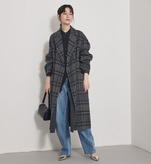 qualite「ウールチェックチェスターコート」|その他|