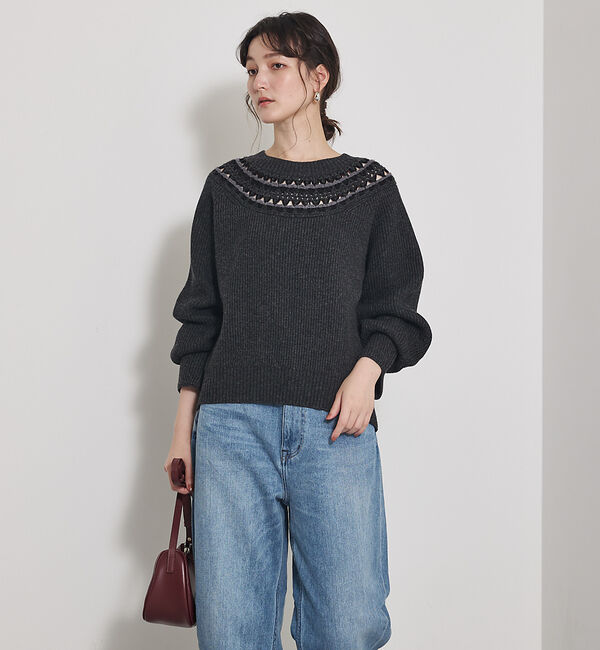 qualite「エンブロイダリーニット」|ニット・セーター|