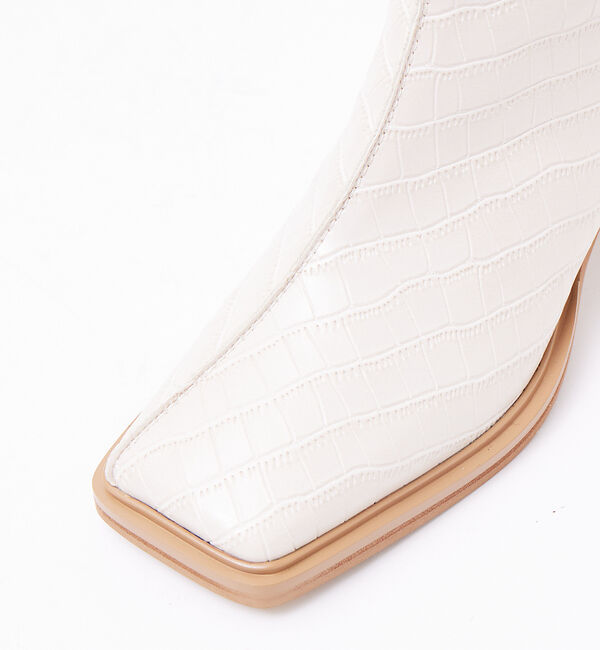 AU BANNISTER「【WEB限定】アシンメトリースクエアトゥショートブーツ」|ショートブーツ|