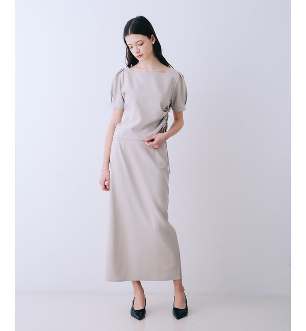 SELFIST「【kariさんコラボ】パフスリーブブラウス&times;タイトスカートセット【予約】」|ワンピース|ライトベージュ