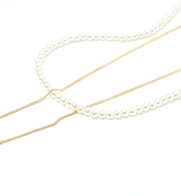 abahouse mavie「パール&ワントップチェーン2連ネックレス」|ネックレス|