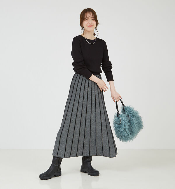 abahouse mavie「ニットジャガードセットアップ」|その他|ブラック