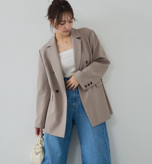 abahouse mavie「【春映えシルエット】ダブルジャケット/フリーサイズ/春アウター/長袖/春服」|その他|