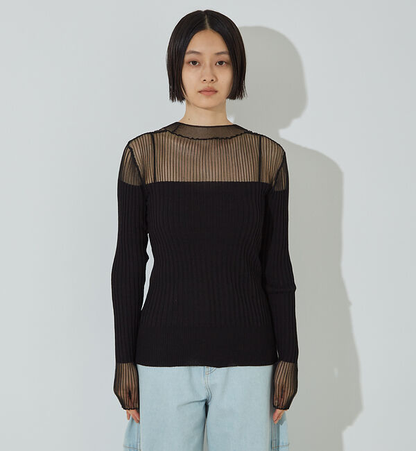 NOMINE「【iocus】シアーボーダーニット」|ニット・セーター|