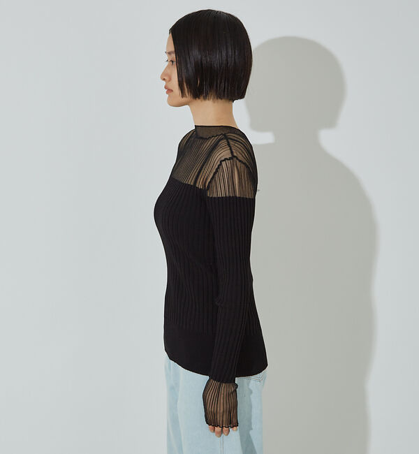 NOMINE「【iocus】シアーボーダーニット」|ニット・セーター|