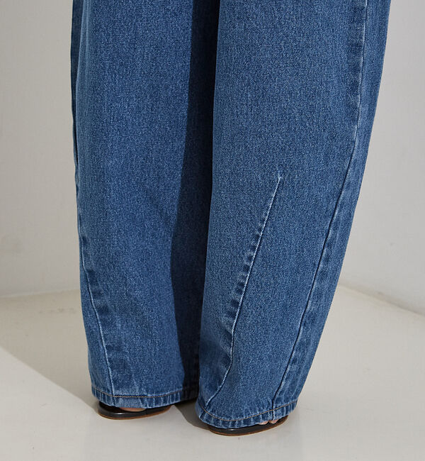 NOMINE「タック ボリューム デニムパンツ」|デニム|