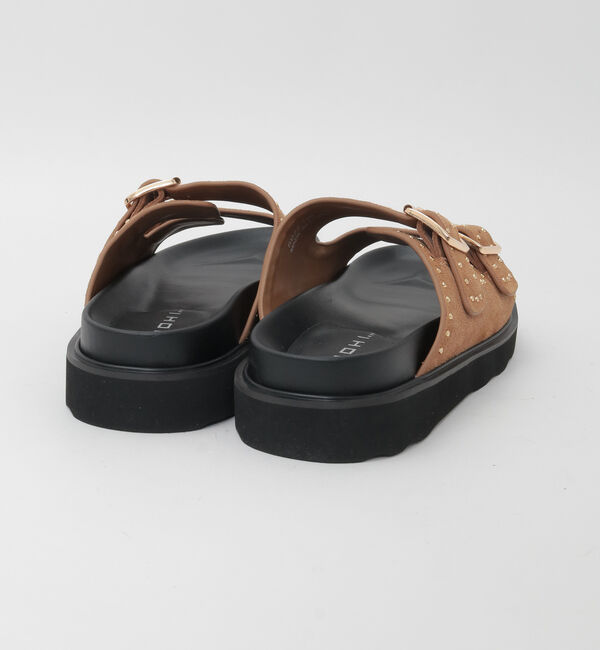 SOFFITTO「【MOHI/モヒ】スエード ダブルベルト スタッズ サンダル 12RD22-108-AF」|サンダル|