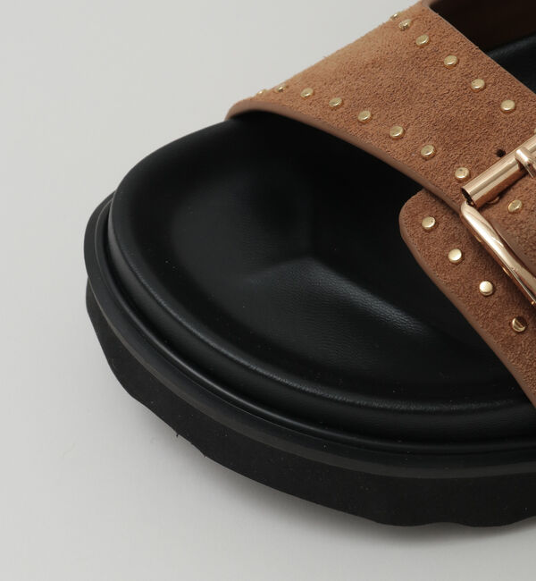 SOFFITTO「【MOHI/モヒ】スエード ダブルベルト スタッズ サンダル 12RD22-108-AF」|サンダル|