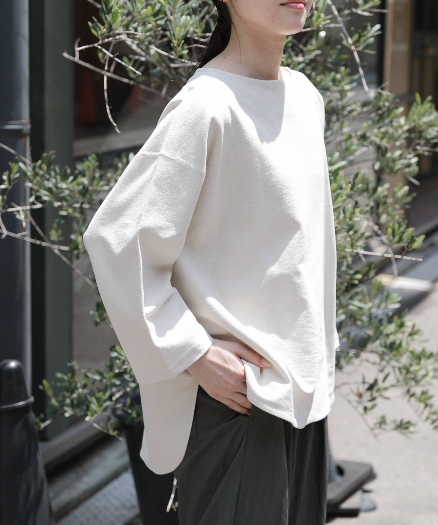 URBAN RESEARCH DOORS「FORK&SPOON　ジャガードプルオーバー」|Tシャツ・カットソー|アイボリー