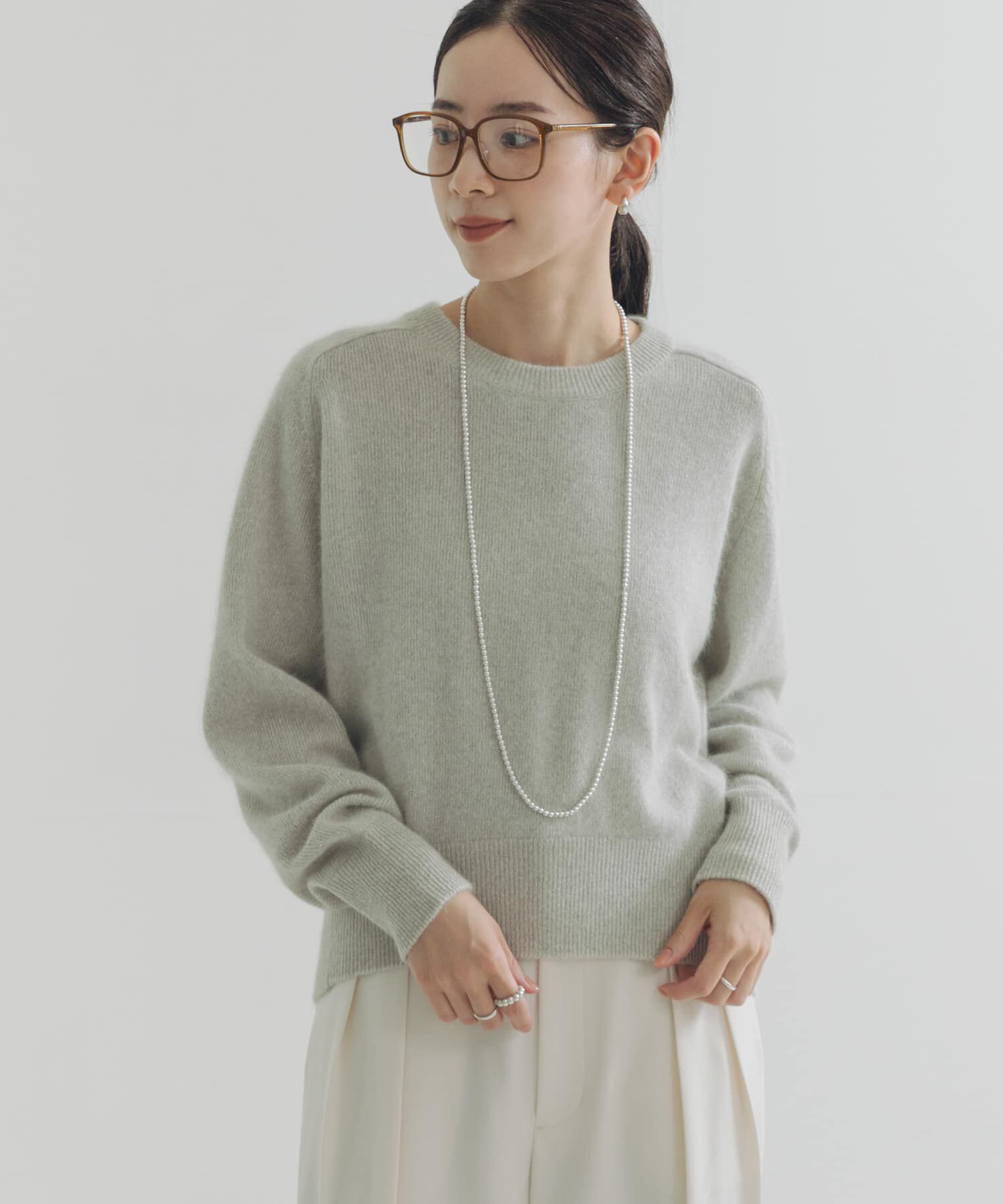 URBAN RESEARCH「FOX混ラメニット」|ニット・セーター|ライトグレー