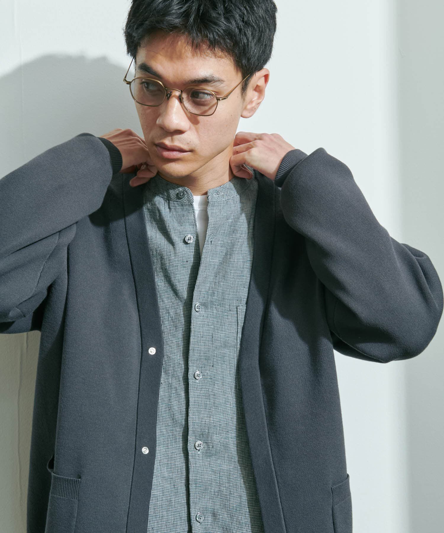 URBAN RESEARCH DOORS「『UR TECH Renew Knit』Vネックカーディガン」|カーディガン|