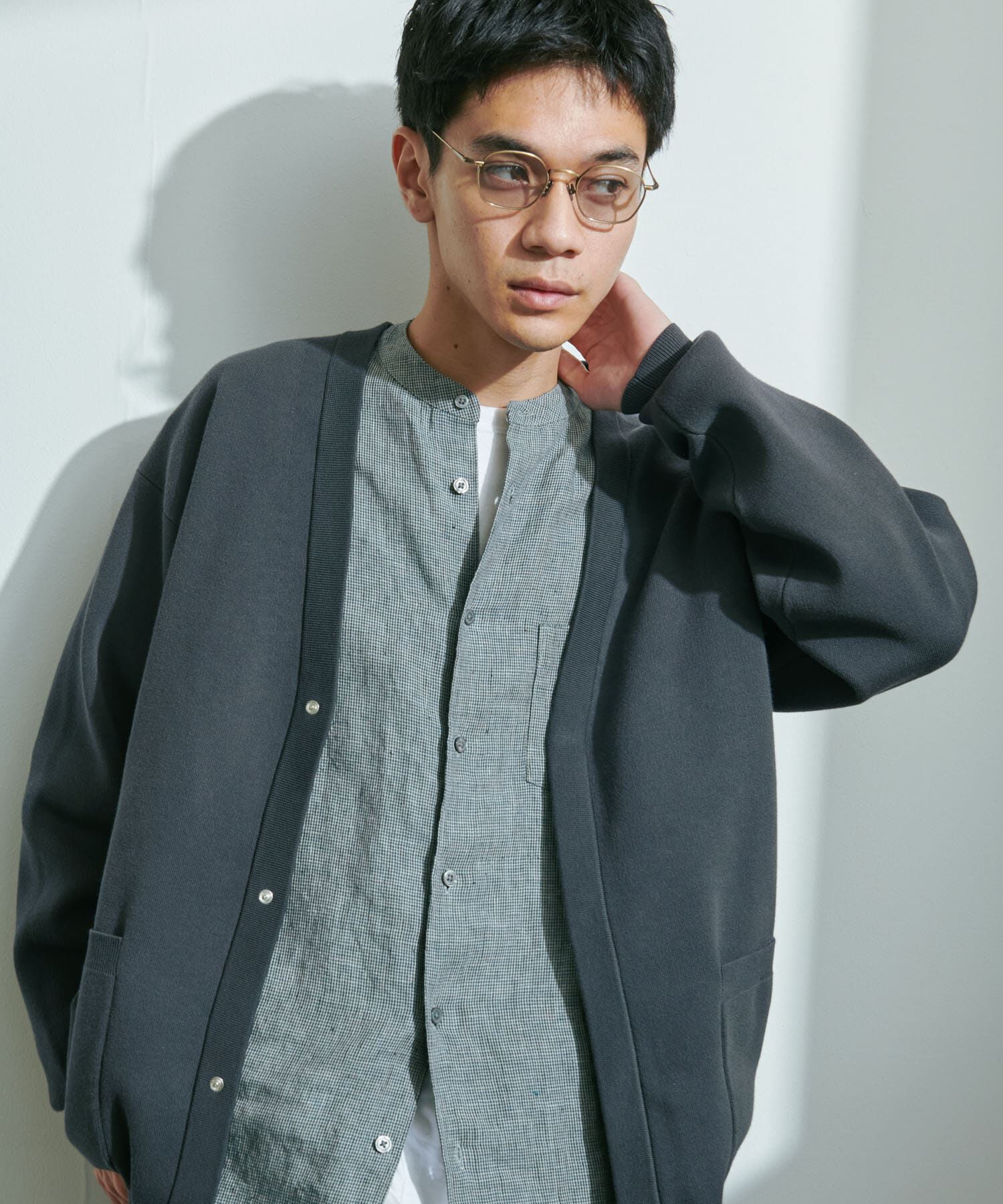 URBAN RESEARCH DOORS「『UR TECH Renew Knit』Vネックカーディガン」|カーディガン|