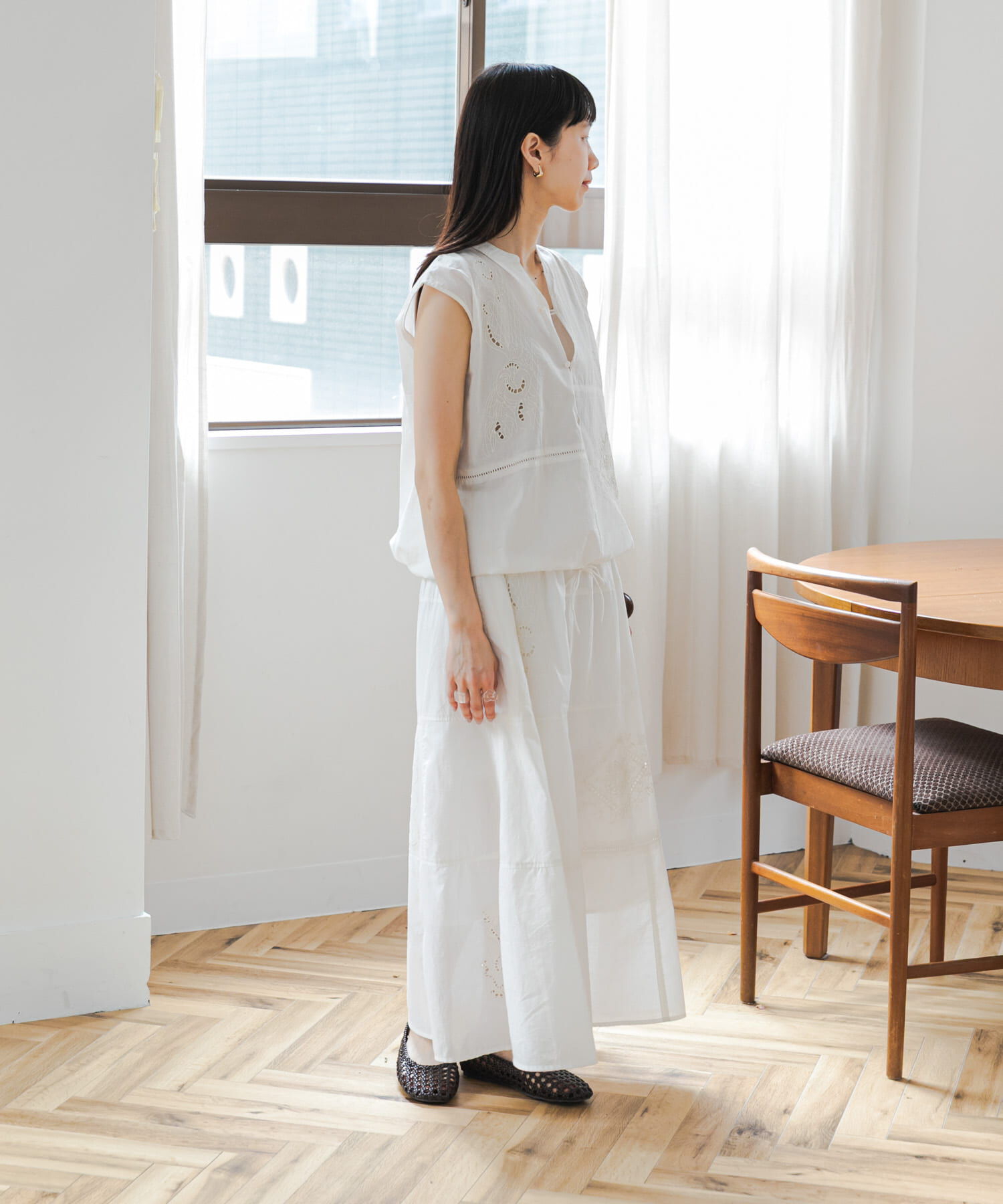 URBAN RESEARCH DOORS「パッチワーク刺繍ブラウス」|シャツ・ブラウス|