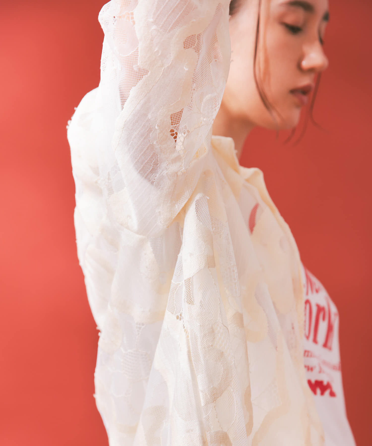 URBAN RESEARCH「ESTHE　OVERSIZED SHEER LACE SHIRTS」|シャツ・ブラウス|