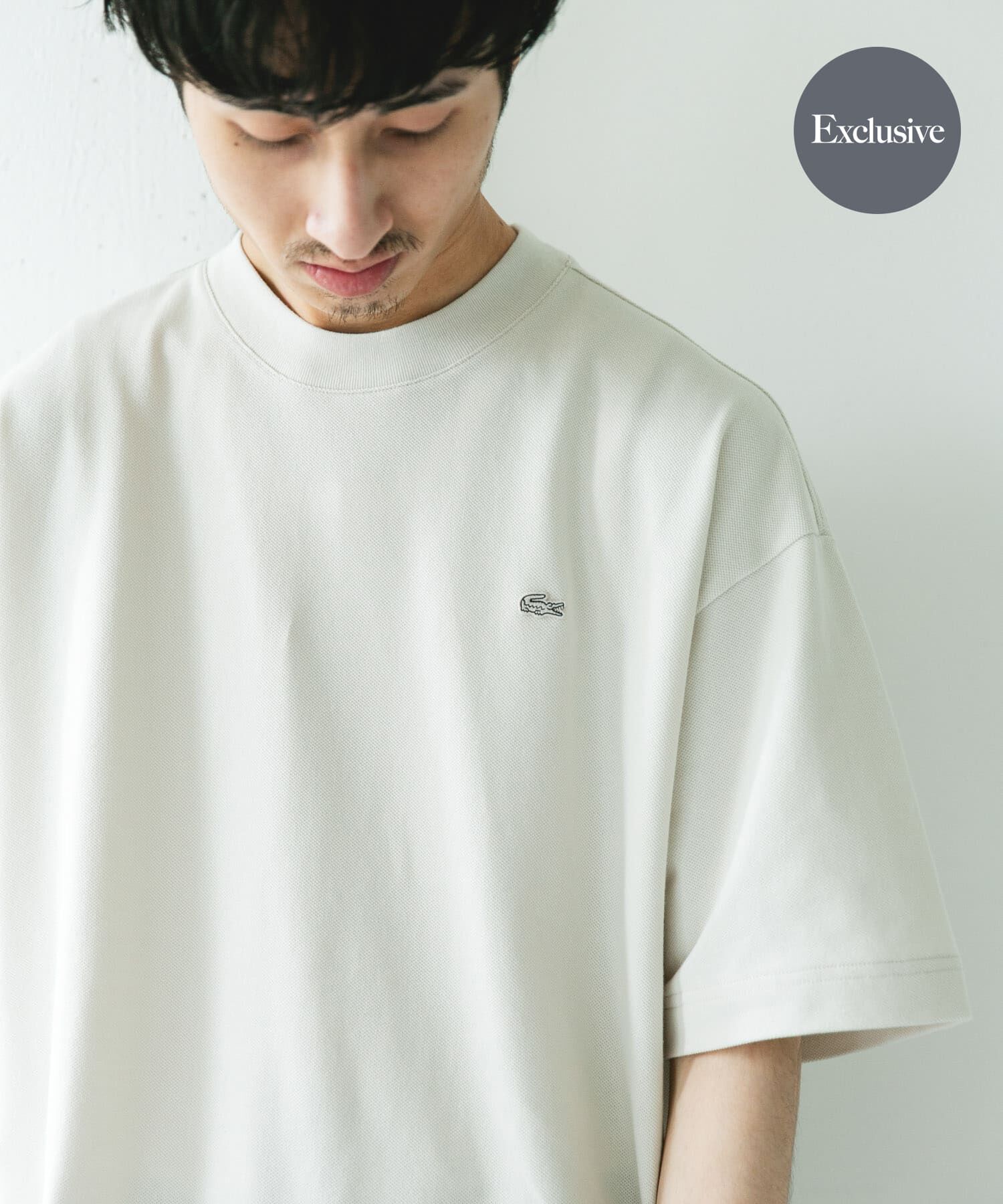 URBAN RESEARCH DOORS「『別注』LACOSTE&times;DOORS　MOSS STITCH SHORT-SLEEVE T-SHIRTS」|Tシャツ・カットソー|アイボリー