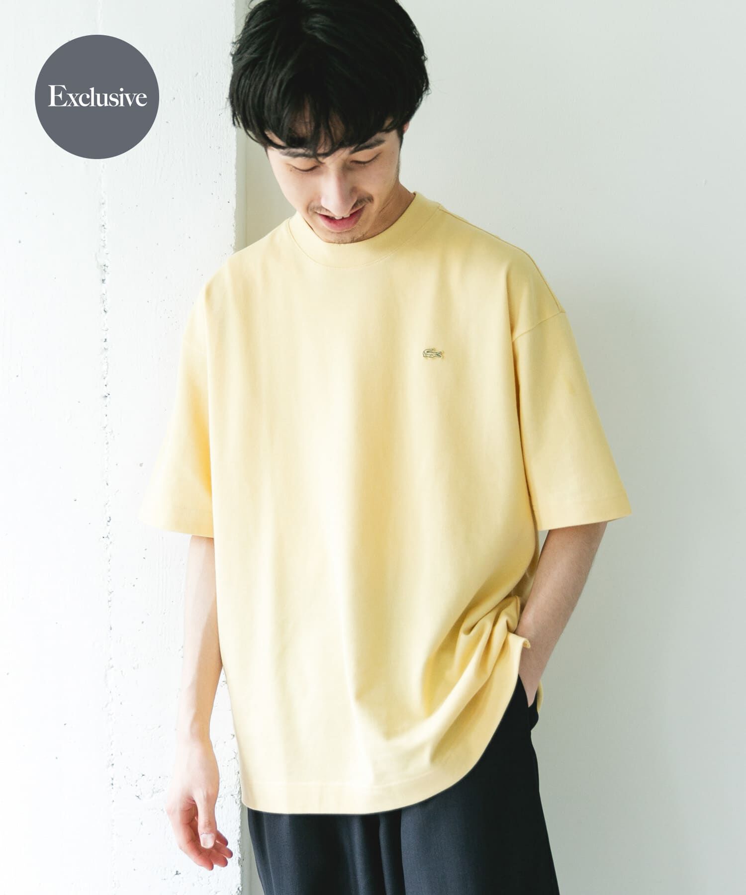 URBAN RESEARCH DOORS「『別注』LACOSTE&times;DOORS　MOSS STITCH SHORT-SLEEVE T-SHIRTS」|Tシャツ・カットソー|イエロー