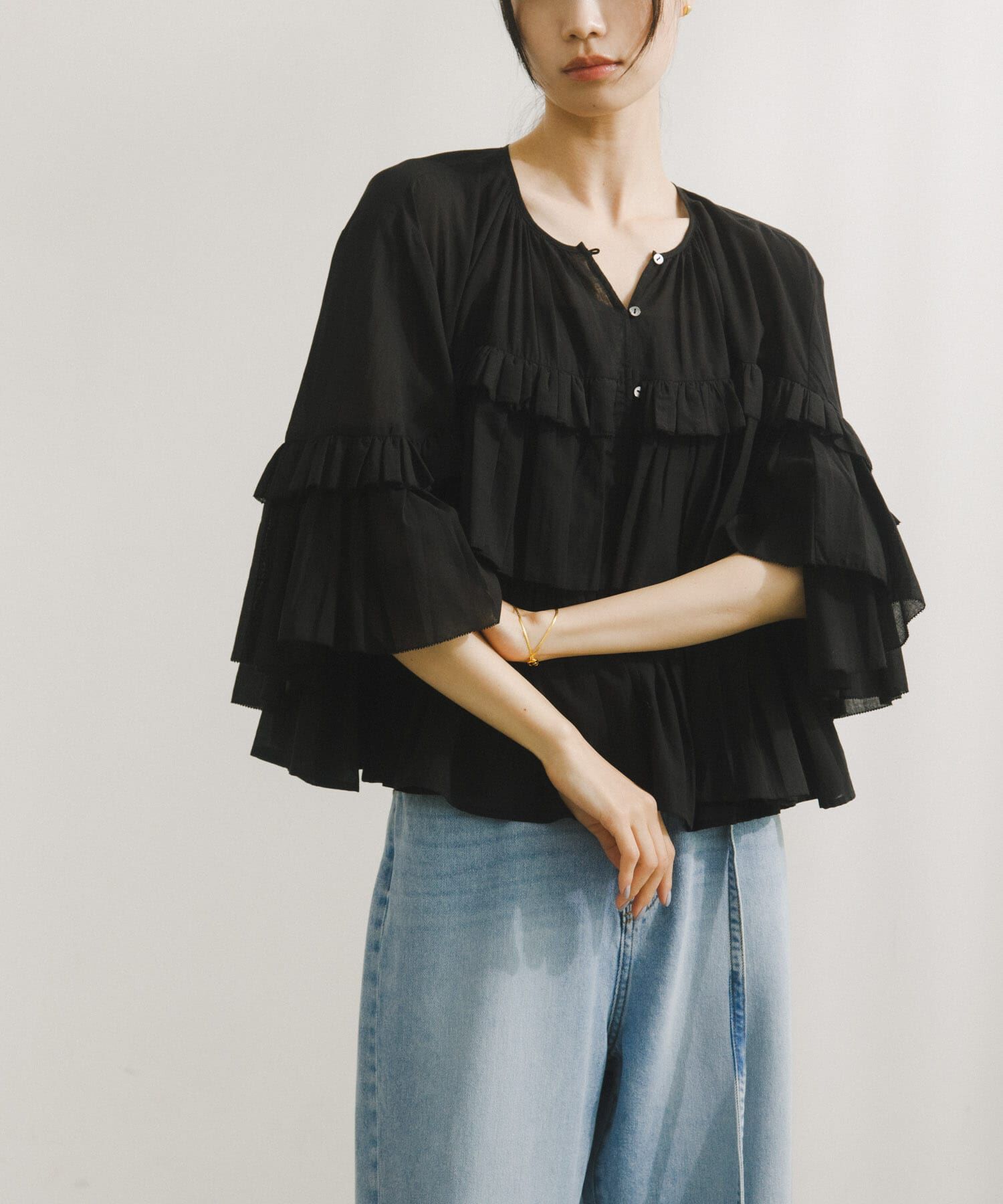 URBAN RESEARCH DOORS「Cotton Frill Blouse」|シャツ・ブラウス|