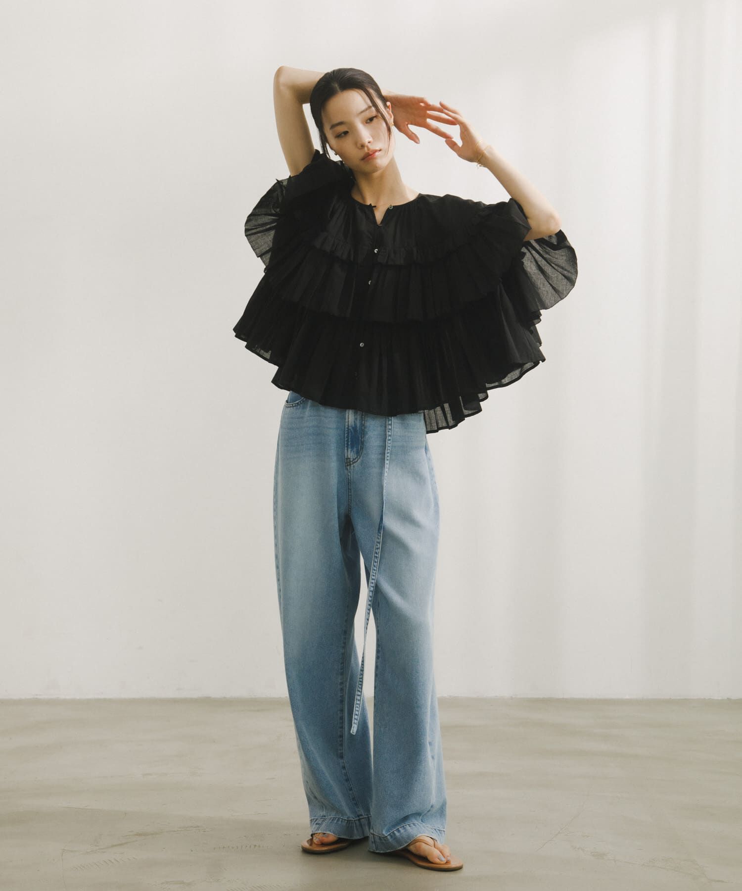 URBAN RESEARCH DOORS「Cotton Frill Blouse」|シャツ・ブラウス|