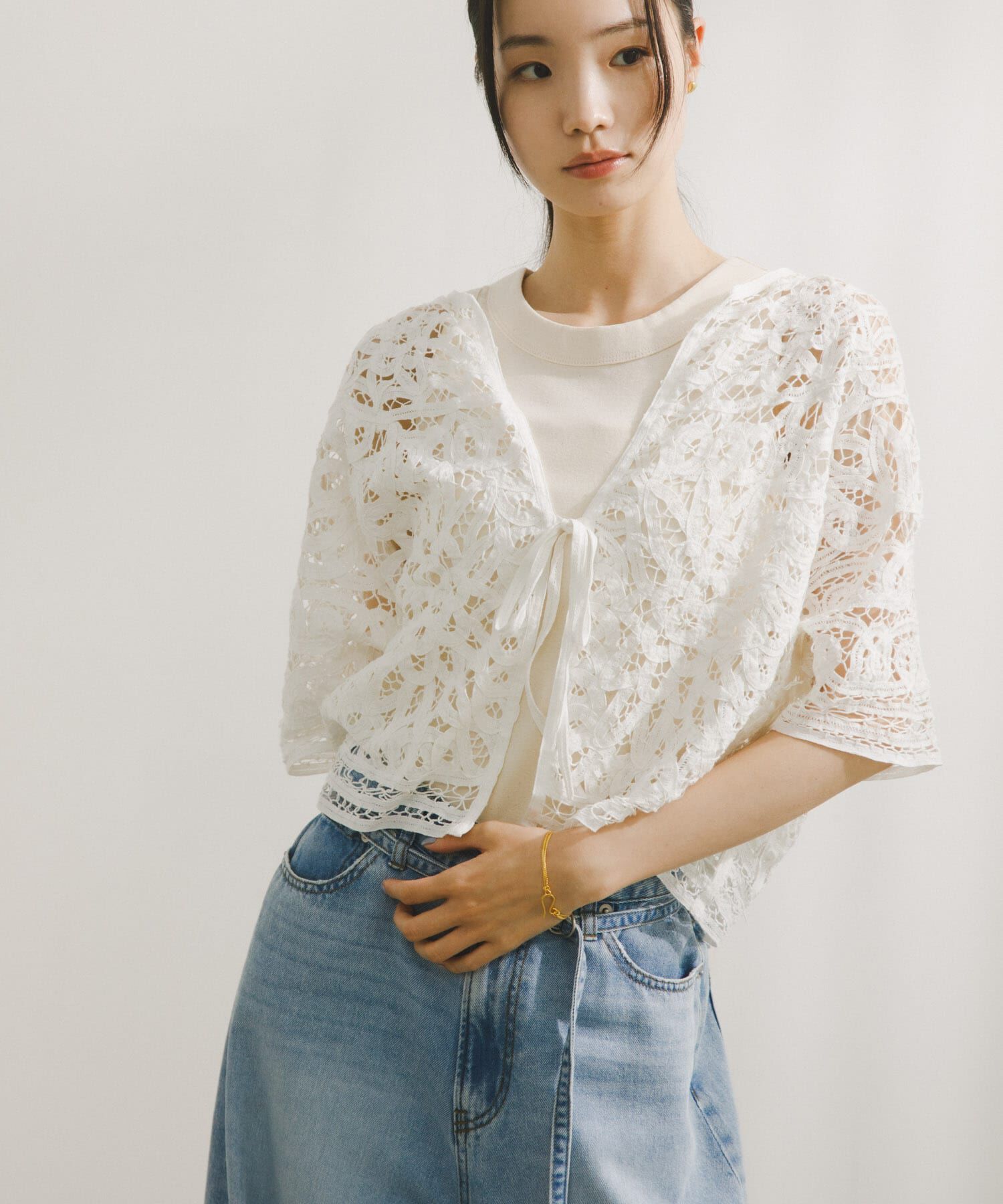 URBAN RESEARCH DOORS「Batten Lace Cotton Blouse」|シャツ・ブラウス|