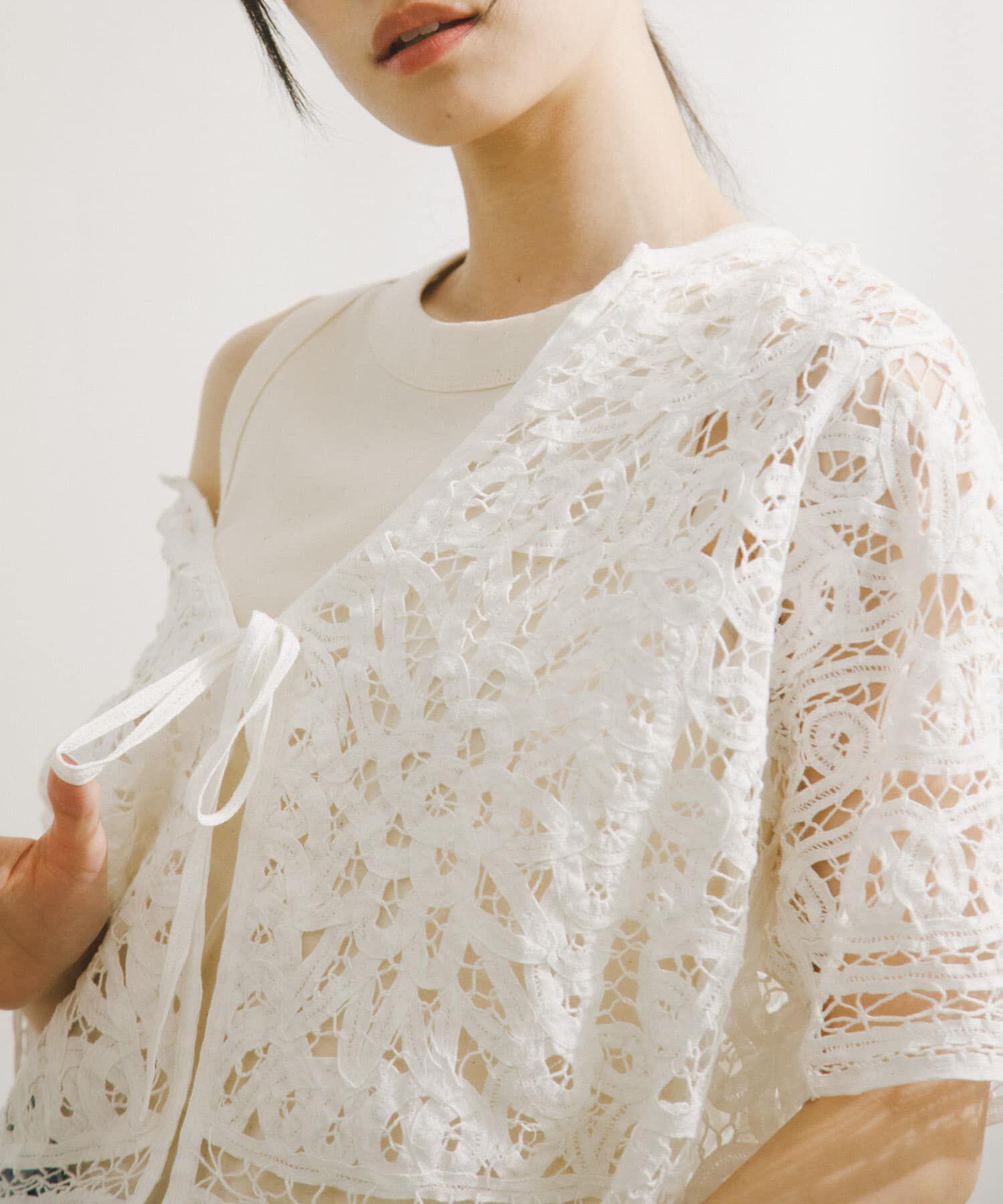 URBAN RESEARCH DOORS「Batten Lace Cotton Blouse」|シャツ・ブラウス|