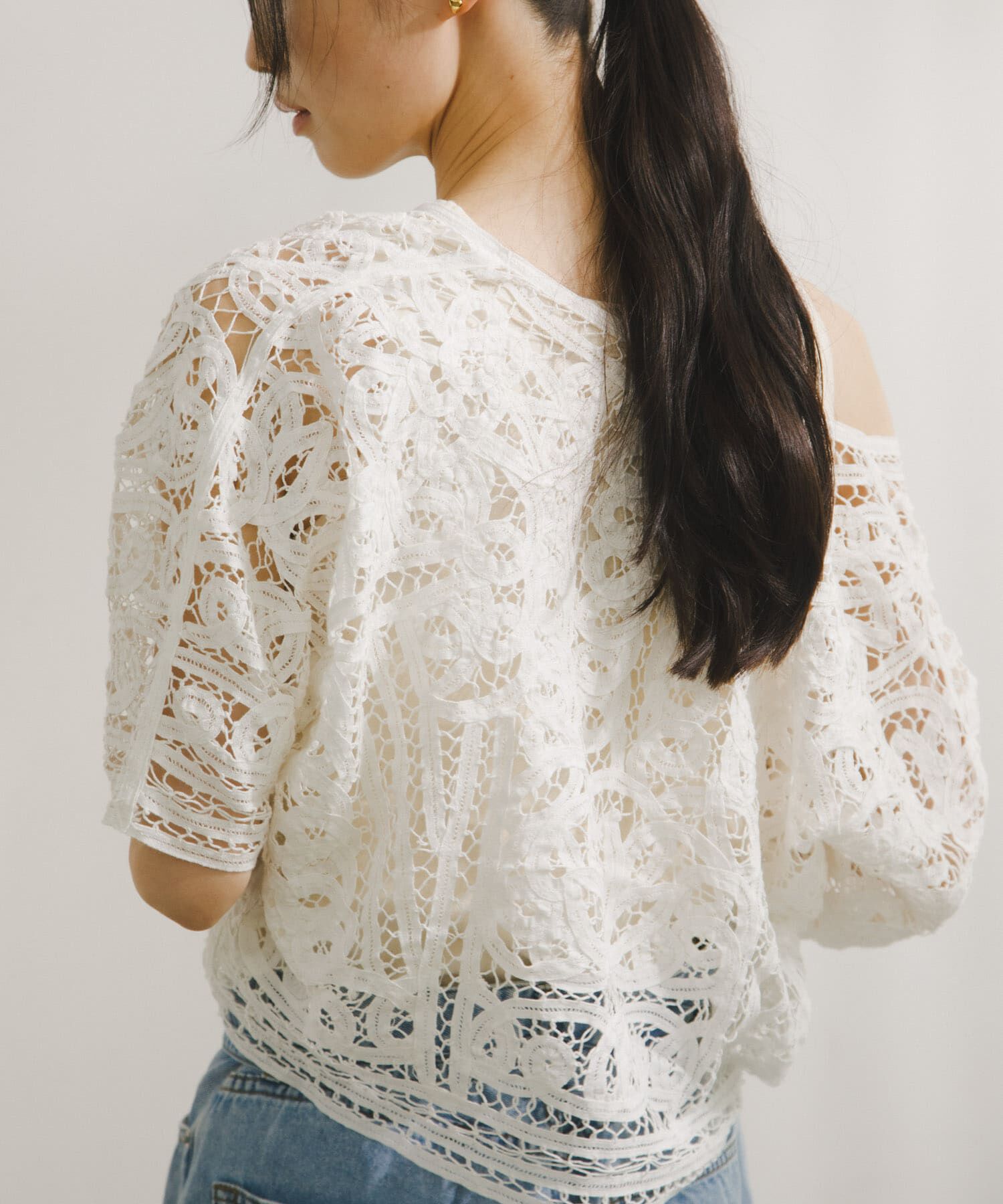 URBAN RESEARCH DOORS「Batten Lace Cotton Blouse」|シャツ・ブラウス|
